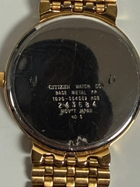 Vintage Citizen Quartz Gold Tone Black Dial Watch - Picture 8 of 10